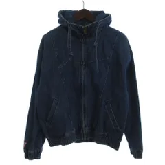 ゲス GUESS TRIANGLE LOGO DENIM ブルゾン ジャケット フルジップ フード デニム トライアングルプリント MJ1D7707JP コットン 青 ブルー Sのサムネイル