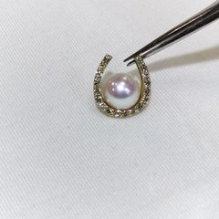 K18YG あこや真珠ペンダントトップ6.5mm