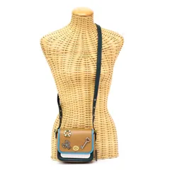 コーチ COACH ショルダーバッグ レザー 89126 ポシェット クロスボディ 斜め掛け 肩掛け ターンロック レディース ブラウン / ライトブルー / カーキ 極美品 中古 maq06008