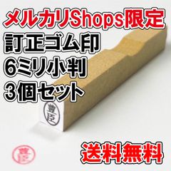 【オーダーゴム印】訂正ゴム印　6ミリ小判　3個セット【スタンプ】
