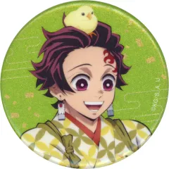 【中古】バッジ・ビンズ 竈門炭治郎(フェイス) 「鬼滅の刃 in 東武動物公園 描き下ろし 動物稽古ver. トレーディンググリッター缶バッジ」