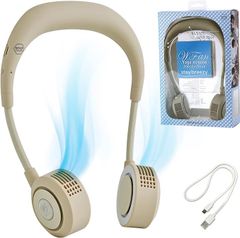 W Fan☆首掛け☆電動ファン☆ ネッククーラー☆ハンディ☆扇風機☆スパイス正規品☆新品☆ベージュ