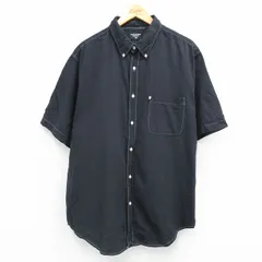 XL/古着 ラルフローレン ポロジーンズ 半袖 ブランド シャツ メンズ 大きいサイズ コットン ボタンダウン 黒他 ブラック チェック 25jul26 