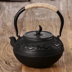 独創的 提梁壺 ハンドメイド南部鉄瓶 茶壺 煮茶壺 焼かんGY53 鉄瓶