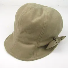 クロコダイル キャスケット リボン 帽子 ブランド レディース Mサイズ ベージュ CROCODILE 【中古】