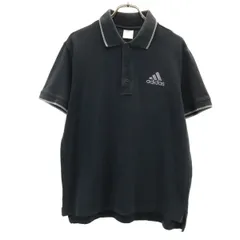 adidas アディダス 半袖 ポロシャツ M ブラック 鹿の子 メンズ 古着
