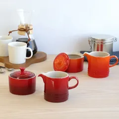 LE CREUSET ティーポット＆ドリッパー＆シュガーポット＆クリーマー4点 LE CREUSET (ルクルーゼ) ティーポットセット｜トレファクONLINE