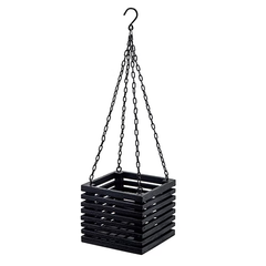 ハンギングボックス ブラック 4号鉢収納可能 POSH LIVING/41402
