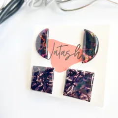 イヤリング2種類セット ブラック