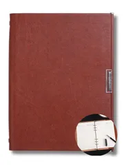 システム手帳 A5 6穴 手帳カバー メモ帳 スケジュール帳 ビジネス 手帳 ノート (ブラウン) [ブラウン]