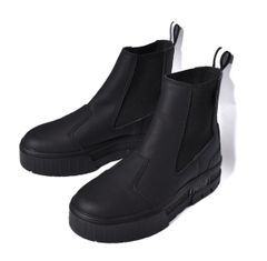 PUMA MAYZE CHELSEA POP WNS "BLACK LEATHER" プーマ ウィメンズ メイズ チェルシー ポップ レザー レディース スニーカー