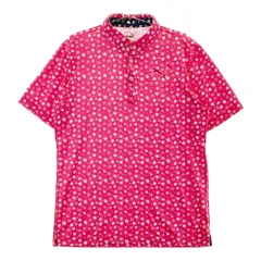 サイズ：XL PUMA GOLF プーマゴルフ  半袖ポロシャツ ボタンダウン 総柄 ピンク系 [240101527916] ゴルフウェア メンズ ストスト