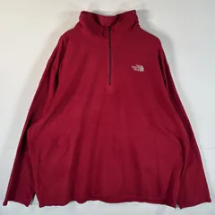 古着 ザ・ノースフェイス THE NORTH FACE ハーフジップフリーストレーナー アウトドア ワンポイントロゴ 大きいサイズ XXL  レッド メンズ