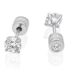 【数量限定】HSP ピアス レディース サージカルステンレス ねじ式 立爪ジュエル キュービックジルコニア ネジ式ピアス つけっぱなし リバーシブル メンズ レディース ファーストピアス セカンドピアス 2個セット 1ペア 両耳用 男女兼用