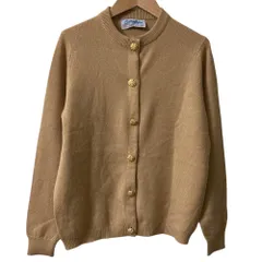 バランタインカシミヤ 英国製 クルーネックカーディガン 花柄 ベージュ 44 バランタインカシミヤ 英国製 クルーネックカーディガン 花柄