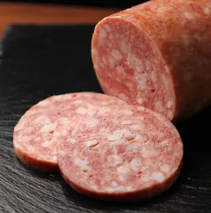 ポークソーセージ  700g (ボロニアブロック）Japanese mortadella contains bacon chunks | Whole Meatのサムネイル