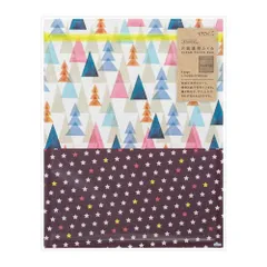 (まとめ）【ミドリ】ラッピングバッグ 片面透明袋＜L＞ ジッパー 水彩森柄  18793 【×20セット】