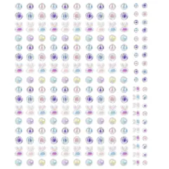 約200個 アクリルビーズ 手芸ビーズ 8種 ビーズ デコビーズ 髪飾り 透明感 ブレスレット ハンドメイド ネックレス ヘアゴム 心型 花型 アクセサリーパーツ カラフル 素材 スマホのストラップ ビーズブレスレット作成キット 装飾ボールアート用 DIY (