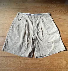 90's  Polo by Ralph Lauren Tyler short タックチノショーツ　ベージュ　ポロバイラルフローレン　古着　プリーツ　ワイドショートパンツ