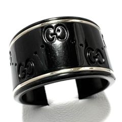 GUCCI グッチアイコンリング ブラック AU750刻印 17号 - メルカリ