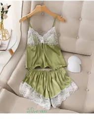 パジャマ レディース 夏 姫風ネグリジェ パジャマ ルームウェア やわらか 50代 ネグリジェ 部屋着 30代 キャミソール 寝巻き ショットパンツ ルームウェア 40代  vii2z873935