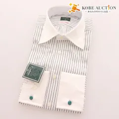 ■ コンブリオ スキャッティ ワイシャツ ドレスシャツ 長袖 トップス 日本製 ストライプ メンズ 39-83 M ホワイト系 タグ付き 未使用