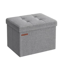 【送料無料】SONGMICS 収納スツール 収納ボックス オットマン 収納 ベンチ 折りたたみ式 耐荷重130kg 収納 足置き 椅子 ボックス 持ち運びに便利 ふた付き 幅41×奥行き31×高さ31cm グーLSF102G02