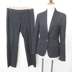 アンタイトル UNTITLED スーツ ジャケット パンツ セットアップ ストライプ シルク混 ネイビー ピンク 紺 3