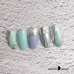 夏ネイル　シェルネイル