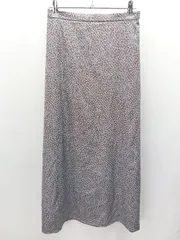 ◇ apart by lowrys 総柄 サイドファスナー 裏地あり ロング丈 フレア スカート サイズF ブラウン系 レディース E  【1405140029383】