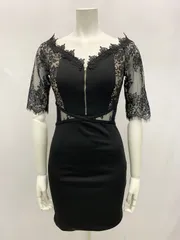 1219 DAZZY デイジー　キャバクラ　ドレス　レース　タイト　シースルー　ミニ　S キャバドレス