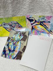 ポストカード　はがき　手紙　絵画　抽象画　動物画　現代アート