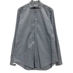 Calvin Klein 長袖 チェックシャツ M 程 ライトブルー グレー カルバンクライン 古着卸 アメリカ仕入 a701-7387
