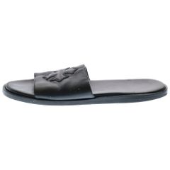 CHROME HEARTS (クロムハーツ) CH SLIDE LEATHER CHプラスパッチレザーサンダル