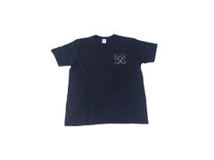 オリジナルデザイン仔犬ワンポイント/ブラックTシャツ/Printstar5.6オンスヘビーウェイトTシャツ