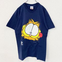 古着 used　SCREEN STARS　半袖キャラクタープリントTシャツ　ピザハット　GARFIELD　ネイビー　Lサイズ