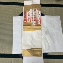 着物帯　白