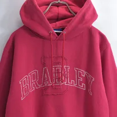 00s〜 Champion チャンピオン BRADLEY カレッジ プリント スウェットパーカー ヴィンテージ レッド ブラッドリー大学 プルオーバー 裏起毛 フーディー ビンテージ USA アメリカ古着 メンズ Sサイズ