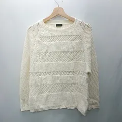 ◇ ⊇ apart by lowrys アパートバイ ローリーズ メッシュ 長袖 ニット サイズF オフホワイト レディース E  【1502060036047】