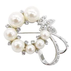 petite fleur ブローチ パール フォーマル 結婚式 卒業 入学 七五三 お宮参り ガラスパール ブライダル 古稀 プレゼント 母の日 ギフト 入園卒園 おしゃれ ビジネス 人工パール (7粒ブローチ)