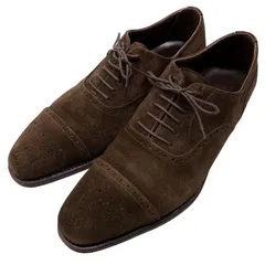 MEERMIN メルミン ストレートチップ セミブローグ 黒 ブラック 26cm