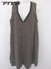 ◇ KBF アーバンリサーチ 総柄 ノースリーブ ミニ ワンピース ベージュ ブラック レディース  【1109100018454】