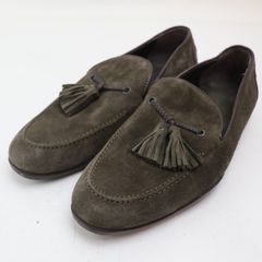 2401-15 ハリーズオブロンドン ローファー シューズ HARRYS OF LONDON スエード製 サイズ 41 カーキ タッセル