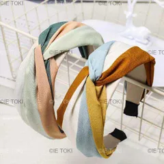 新ファッション女性ヘアバンドワイド側ヘッドバンドクロスノットターバンクラシックストライプ帽子女の子ヘアアクセサリードロップシッピング