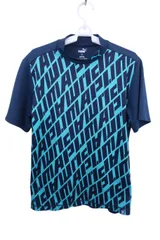 【美品】PUMA GOLF(プーマゴルフ) 半袖モックネックシャツ 青ネイビー メンズ M ゴルフウェア 2509-0219 中古