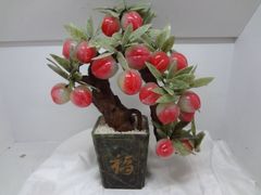 最終価格！！　中国古美術　骨董品　唐玉天然玉石　寿桃木　アンティーク品