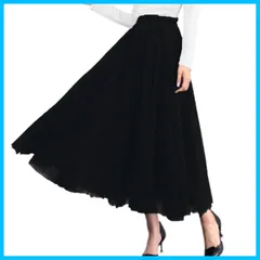 普段着 お呼ばれ 体型カバー 裏地付き エレガント ウエストゴム ボトムス おしゃれ シフォン 無地 ふんわり フレア マキシ丈 ボリューム チュール プリーツ 夏 可愛い 春 ロング レディース きれいめ スカート [HDONYUi]