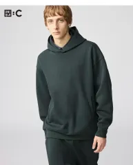 UNIQLO(ユニクロ) C スウェット オーバーサイズ フード パーカー 緑 XL