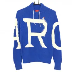 【超美品】アルチビオ セーター ブルー×白 ウール100％ ニット レディース 36(S) ゴルフウェア archivio