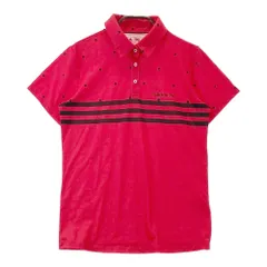 サイズ：M ADIDAS GOLF アディダスゴルフ  半袖ポロシャツ スリーライン 総柄 レッド系 [240101297405]# ゴルフウェア レディース ストスト